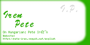 iren pete business card